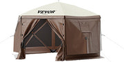 Load image into Gallery viewer, SucceBuy Pop-up Camping Gazebo Camping Canopy Shelter 6 Sided 12' x 12' / 10' x 10' Sun Shade Tents &amp; Canopies Camping &amp; Hiking
