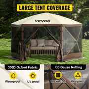 Bild in Galerie-Viewer laden, Amocart Pop-up Camping Gazebo Camping Canopy Shelter 6 Sided 12' x 12' / 10' x 10' Sun Shade Tents &amp; Canopies Camping &amp; Hiking
