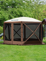 Bild in Galerie-Viewer laden, Amocart Pop-up Camping Gazebo Camping Canopy Shelter 6 Sided 12' x 12' / 10' x 10' Sun Shade Tents &amp; Canopies Camping &amp; Hiking
