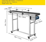 Amocart PVC Belt Electric Conveyor Machine 60W, Belt Inkjet Conveyor Printer Adjustable Conveyor Table 0-25M/Min with Double Guardrail, Printing Code Conveyor Belt for Food Drinking Sticker | Variable Speed 0 To 25M Min Double Guardrail Conveyor