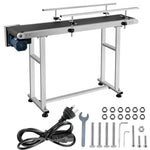 Amocart PVC Belt Electric Conveyor Machine 60W, Belt Inkjet Conveyor Printer Adjustable Conveyor Table 0-25M/Min with Double Guardrail, Printing Code Conveyor Belt for Food Drinking Sticker