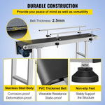 Amocart PVC Belt Electric Conveyor Machine 60W, Belt Inkjet Conveyor Printer Adjustable Conveyor Table 0-25M/Min with Double Guardrail, Printing Code Conveyor Belt for Food Drinking Sticker