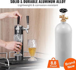 Amocart 5 Lbs CO2 Tank Aluminum Gas Cylinder Brand New CO2 Cylinder with Gray Spray Coating CO2 Tank with CGA320 Valve