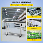 Amocart PVC Belt Electric Conveyor Machine 60W, Belt Inkjet Conveyor Printer Adjustable Conveyor Table 0-25M/Min with Double Guardrail, Printing Code Conveyor Belt for Food Drinking Sticker