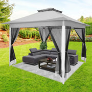Load image into Gallery viewer, 12x12ft Pop Up Gazebo Canopy Tent Easy Set Up Outdoor Portable Pavilion Sunshade Shelter With Mosquito Nettings &amp; Sidewalls Double Vented Roof And Carry Bag For Patio Garden Lawn 3 Height Adjustable
