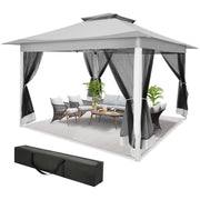 Load image into Gallery viewer, 12x12ft Pop Up Gazebo Canopy Tent Easy Set Up Outdoor Portable Pavilion Sunshade Shelter With Mosquito Nettings &amp; Sidewalls Double Vented Roof And Carry Bag For Patio Garden Lawn 3 Height Adjustable

