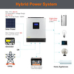 PowMr 3KVA Hybrid Solar Inverter 24VD to 110VAC Output Pure Sine Wave 50A PWM Solar Charger Controller For Solar Panel 80VDC