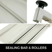 Bild in Galerie-Viewer laden, Amocart 12/18/24in Shrink Wrap Sealer Laminating Machine W/ Heat Gun 1800W Film Available Roll For PVC POF Film Books Toys Food
