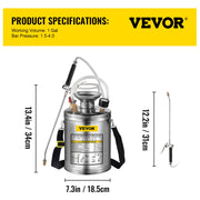 Load image into Gallery viewer, 4-12L Hand Powered Sprayer Stainless Steel Watering Spraying Sprinkling Atomizer Pump Home Ground Garden Cleaning Sprayer
