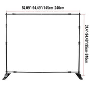 Charger l'image dans la visionneuse de galerie, Amocart 3x2.4M Backdrop Background Stand Adjustable Telescopic Backdrop Banner Stand for Photocall Video Wedding Event Party
