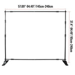 SucceBuy 3x2.4M Backdrop Background Stand Adjustable Telescopic Backdrop Banner Stand for Photocall Video Wedding Event Party