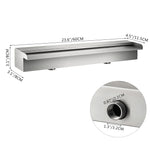 SucceBuy Waterfall Pool Fountain Stainless Steel Pipe Connector Spillway Garden Outdoor Pond Rectangular Swimming Pool Fountain