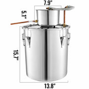 Bild in Galerie-Viewer laden, Amocart Moonshine Distiller Alcohol Still 12/19/30L DIY Home Wine Brandy Whiskey Distillery Kit Essential Oil Brewing Equipment
