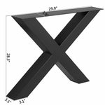 SucceBuy 2PCSMetal Table Legs Steel 2204LBS/1000KG Load  X-Shape with Pre-Drilled Holes for Home Use Commercial Bar Hotel Office