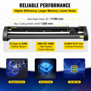 Charger l'image dans la visionneuse de galerie, Amocart 53Inch Vinyl Cutter Plotter Machine 1350mm Vinyl Cutting Plotter Signmaster LCD Screen for DIY Advertising Label Making
