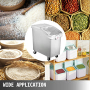 Bild in Galerie-Viewer laden, Amocart 80L Rice Kitchen Container Ingredient Storage Bin with Wheel &amp; Scoop PP+PC for Home Storing Rice Flour Corn Soybeans
