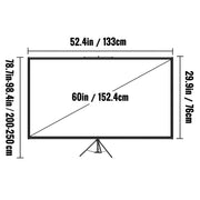 Load image into Gallery viewer, Amocart 60 70 80 90 100 110 in Tripod Projector Screen W/ Stand 16:9 4K HD Portable Home Cinema for Indoor &amp; Outdoor Projection
