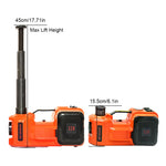 12V 5Ton Car Electric Hydraulic Floor Jack, Tire Inflator Pump and LED Flashlight 3 in 1 Set With Safe Hammer QZ002