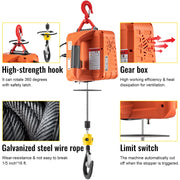 Charger l'image dans la visionneuse de galerie, Amocart 500kg/1100lbs Electric Hoist Winch Portable Crane 25ft Lifting Height Wired Remote Control for Transportation
