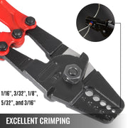 Bild in Galerie-Viewer laden, Amocart 24/30Inch Wire Rope Swager Crimper Tool Insulated Handle Aluminum Copper Cable Fishing Sleeves Cutter Crimping Pliers
