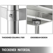 Bild in Galerie-Viewer laden, Amocart 4-Tier Stainless Steel Commercial Storage Rack Shelf for Kitchen Warehouse Garage Storing Kitchenware
