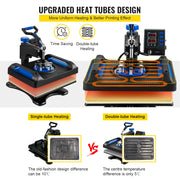 Load image into Gallery viewer, Amocart 5/8in1 15x15"/12x15"Dual-tube Heating Insulation Cotton Heat Press Sublimation Machine 360°Swing Design for Tshirts Etc
