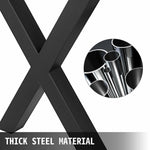 SucceBuy 2PCSMetal Table Legs Steel 2204LBS/1000KG Load  X-Shape with Pre-Drilled Holes for Home Use Commercial Bar Hotel Office
