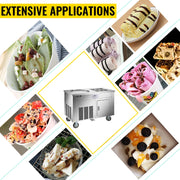 Charger l'image dans la visionneuse de galerie, Amocart Commercial Fried Ice Cream Roll Machine w/ 6 Buckets Single Square Pan Stainless Steel Home Ice Cream Porridge Maker

