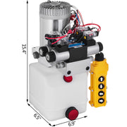 Charger l'image dans la visionneuse de galerie, Amocart 12V DC Double Acting Solenoid Hydraulic Power Pack Car Jack With 4.5L Tank Reservoir Dump Trailer Electric Lifting Tool
