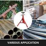 SucceBuy Pipe Holding Stand V-Head 1107A 1107C 1107 w/ 2/4 Ball Transfer Folding Tripod Jack Pipeworking Supporting Clamped Tool