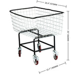 Amocart Commercial Wire Laundry Cart Laundry Basket 2.5/4.5 Bushel Heavy Duty with 4Inch Wheels for Home Bathroom Laundry Rooms