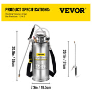 Load image into Gallery viewer, 4-12L Hand Powered Sprayer Stainless Steel Watering Spraying Sprinkling Atomizer Pump Home Ground Garden Cleaning Sprayer
