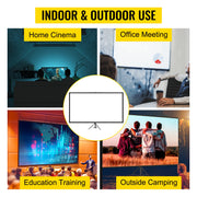 Load image into Gallery viewer, Amocart 60 70 80 90 100 110 in Tripod Projector Screen W/ Stand 16:9 4K HD Portable Home Cinema for Indoor &amp; Outdoor Projection

