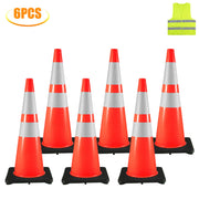 Charger l'image dans la visionneuse de galerie, Amocart PVC 18/28/36 Inch Traffic Safety Parking Cones Reflective Collars Higher Warning for Traffic Control Construction Sites
