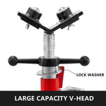 SucceBuy Pipe Holding Stand V-Head 1107A 1107C 1107 w/ 2/4 Ball Transfer Folding Tripod Jack Pipeworking Supporting Clamped Tool