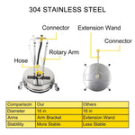 Amocart 16 18 Inch Surface Cleaner Twin Rotary Arm 4000PSI 1/4" QC Stainless Steel Pressure Washer Decks Surface Cleaning