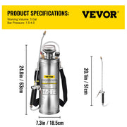 Load image into Gallery viewer, 4-12L Hand Powered Sprayer Stainless Steel Watering Spraying Sprinkling Atomizer Pump Home Ground Garden Cleaning Sprayer
