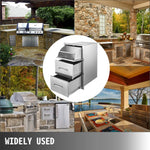 SucceBuy Stainless Steel Outdoor Kitchen Drawers W/ Handle Large Storage BBQ Island Great for Any Weather Condition