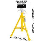 Bild in Galerie-Viewer laden, Amocart Pipe Holding Stand with Roller Head V-Head Folding Tripod Jack 12 inch Capacity Pipe working Supporting Clamped Tool
