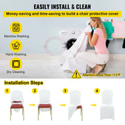 Charger l'image dans la visionneuse de galerie, Amocart 12/30/50/100Pcs Wedding Chair Cover Spandex Stretch Slipcover for Restaurant Banquet Dining Party White Chair Cover
