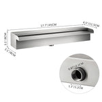 SucceBuy Waterfall Pool Fountain Stainless Steel Pipe Connector Spillway Garden Outdoor Pond Rectangular Swimming Pool Fountain