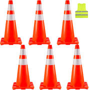 Charger l'image dans la visionneuse de galerie, Amocart PVC 18/28/36 Inch Traffic Safety Parking Cones Reflective Collars Higher Warning for Traffic Control Construction Sites
