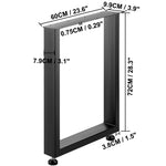SucceBuy 2PCS Table Legs Steel 2204LBS /1000KG Load Square Shape with Pre-Drilled Holes for Home Use Commercial Bar Hotel Office