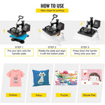 Amocart 12x10Inch Dual Digital Heat Press Machine 650W Swing Away 360 Degree Rotation Transfer Sublimation Printing for T-Shirt
