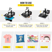 Charger l'image dans la visionneuse de galerie, Amocart 12x10Inch Dual Digital Heat Press Machine 650W Swing Away 360 Degree Rotation Transfer Sublimation Printing for T-Shirt
