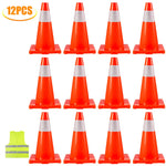 Amocart PVC 18/28/36 Inch Traffic Safety Parking Cones Reflective Collars Higher Warning for Traffic Control Construction Sites