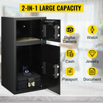Amocart 33" Double Door Safe Deposit Box Secret Hidden Piggy Bank Steel Separate Storage Space Electronic Lock for Office Home