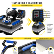 Load image into Gallery viewer, Amocart 5/8in1 15x15"/12x15"Dual-tube Heating Insulation Cotton Heat Press Sublimation Machine 360°Swing Design for Tshirts Etc
