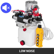 Charger l'image dans la visionneuse de galerie, Amocart 12V DC Double Acting Solenoid Hydraulic Power Pack Car Jack With 4.5L Tank Reservoir Dump Trailer Electric Lifting Tool
