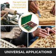 Charger l'image dans la visionneuse de galerie, Amocart 8PCS+1 Free HSS Lathe Chisel Set for Wood Turning Root Furniture Carving Knife 6.89" Blade 16.14" Chisel With Tool Box

